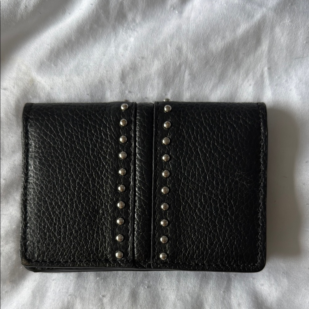 Brighton Black Leather Wallet with Silver Studs